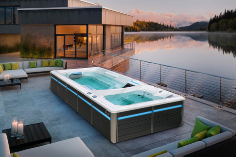 BG-6659 Luxury Large Swimming Spa Pool with Counter Currents Acrylic Whirlpool Swim Spa