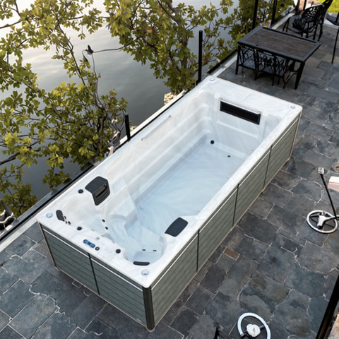 2025 New BG-6669 Acrylic Outdoor 2 Seats Swim Spa Pool Endless Swimming Pool