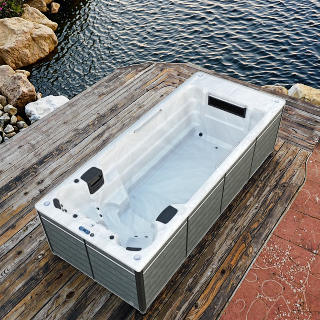 2025 New BG-6669 Acrylic Outdoor 2 Seats Swim Spa Pool Endless Swimming Pool