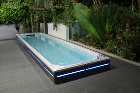 BG-6665 New design 11.8 Meters long pure swimming pool with laminar swimming machine