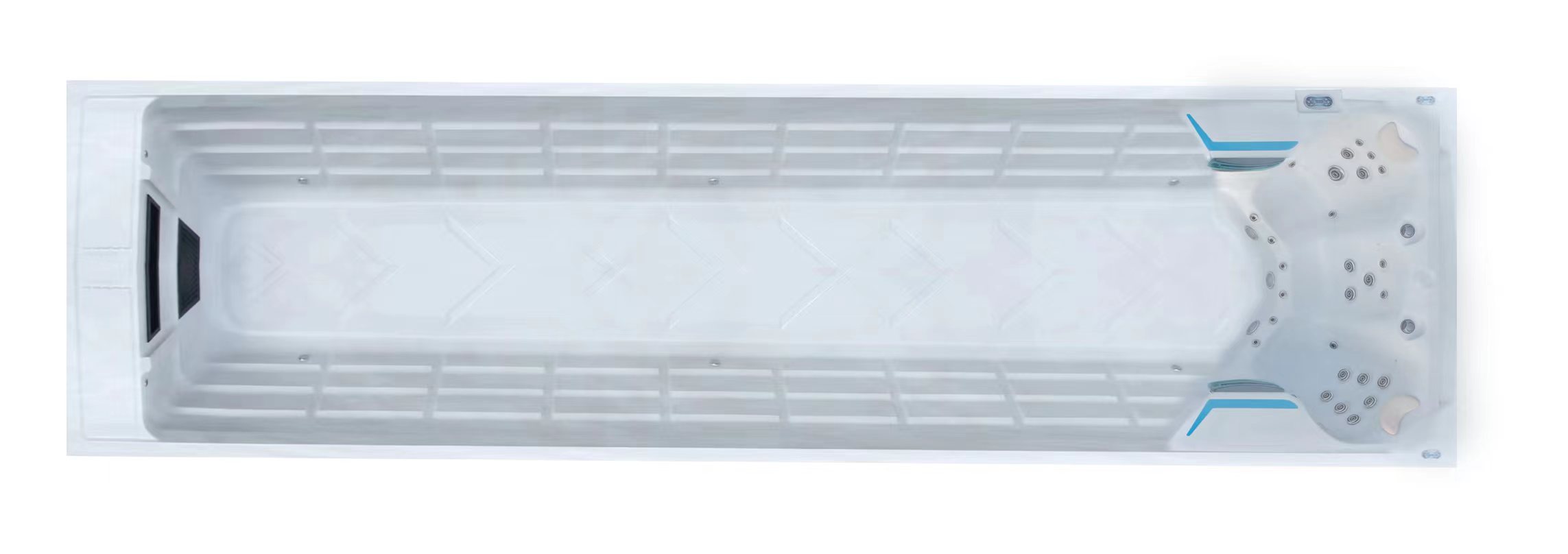 BG-6665 New design 11.8 Meters long pure swimming pool with laminar swimming machine