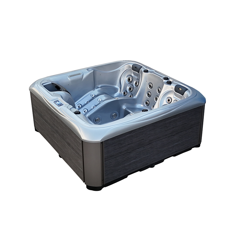 BG-8893 4-Person Premium Square Outdoor Hot Tub | 2 Lounges 2 Seats Hydrotherapy Spa