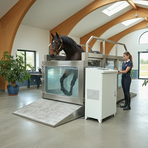 BG-9980 Horse Training Underwater Treadmill-Modern Freestanding Rectangle Stainless Steel Eco-Friendly Foldable