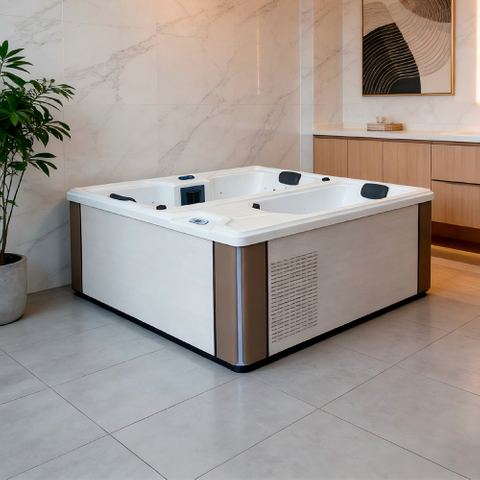 BG-9902 All-in-One Sports Recovery Acrylic Spa Bath Tub Modern Design Balboa Control Freestanding Rectangle Easy-Set Cold Tub