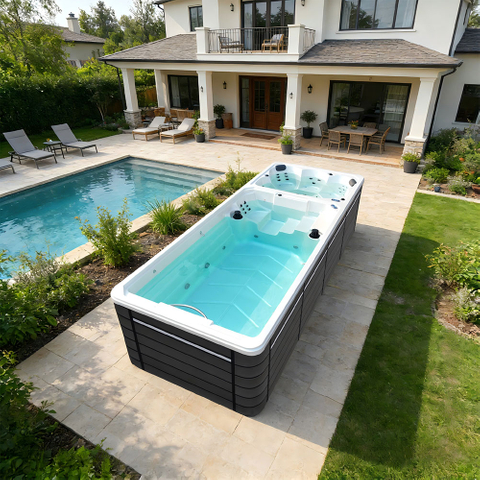  BG-6607 Bigeer new design Balboa system spa bathtub hot tub with overflow system swimming pool