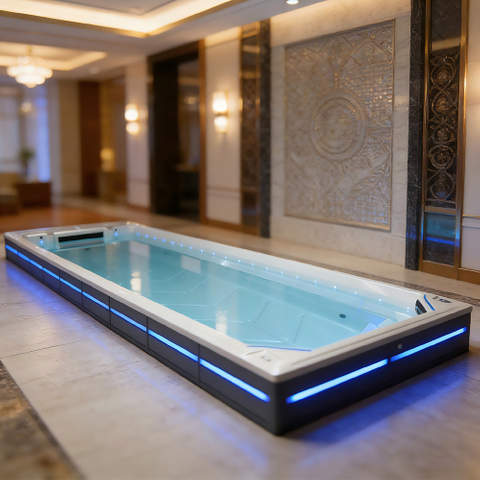 BG-6665 New design 11.8 Meters long pure swimming pool with laminar swimming machine