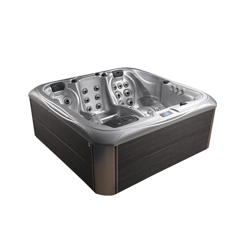 BG-8893 4-Person Premium Square Outdoor Hot Tub | 2 Lounges 2 Seats Hydrotherapy Spa