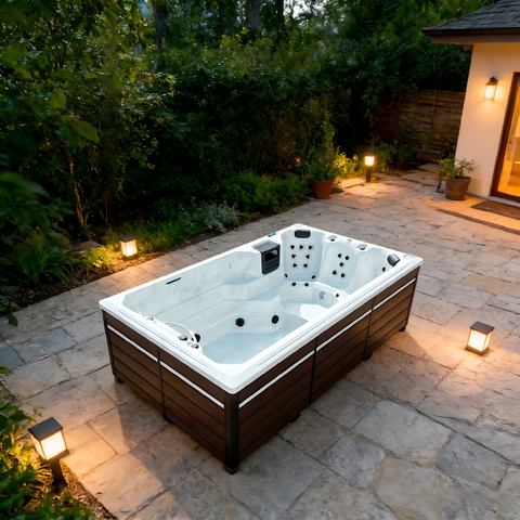BG-6653 Bigeer 4 Meters Outdoor Whirlpool Endless Swim Spa Pool with Cover